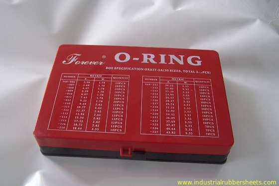 NBR Rubber O Ring Kit ISO3601 AS568A DIN3771 JIS B2401 Standard,Yellow and Red Color