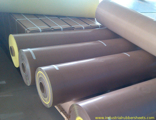 Beige Adhesive PTFE Coated Fiberglass Fabric Smooth Surface Aging Resistance