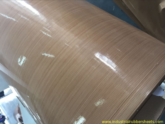 Beige Adhesive PTFE Coated Fiberglass Fabric Smooth Surface Aging Resistance