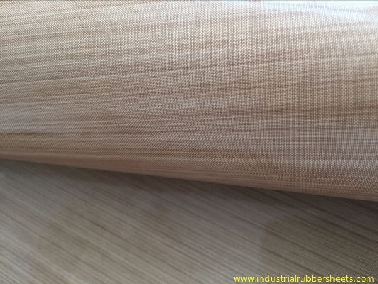 Beige Adhesive PTFE Coated Fiberglass Fabric Smooth Surface Aging Resistance