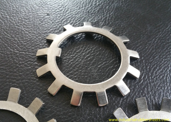 SS304 SS316 MS فولاد قفل شستشو با دندان های خارجی Serrated، طبیعی رنگ