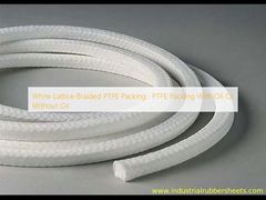 بسته بندی PTFE بافته شده مشبک سفید، بسته بندی PTFE با روغن یا بدون روغن