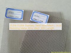 SS316 SS304 شبکه سیم فولاد ضد زنگ / شبکه سیم فلزی مقاوم در برابر اسید طول 30 متر