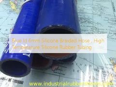 شیلنگ بافته سیلیکونی 6 میلی متری آبی، لوله لاستیکی سیلیکونی با دمای بالا