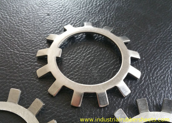 SS304 SS316 MS فولاد قفل شستشو با دندان های خارجی Serrated، طبیعی رنگ